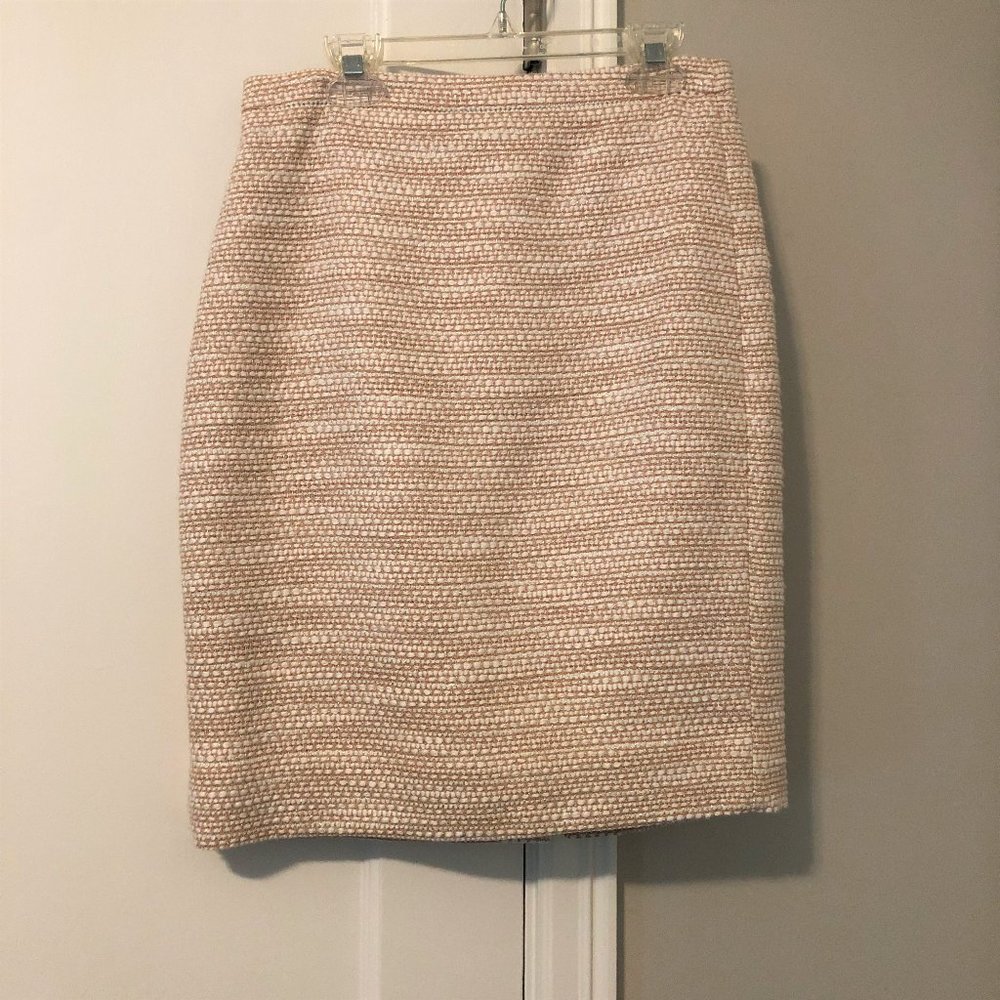 Pink tweed J. Crew pencil skirt